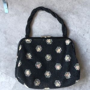 Mid Century fully beaded satchel